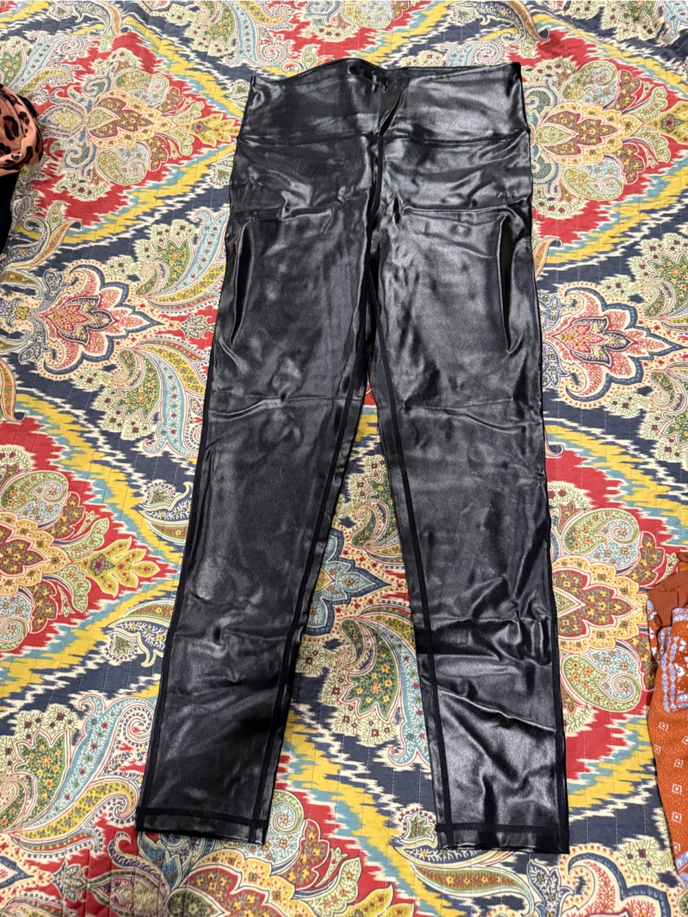 High-Rise Black Faux-Leather Leggings